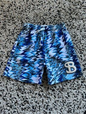 BKTSQD Bucketsquad Blue Glitch Mesh Gym Shorts Boys Size Youth Large